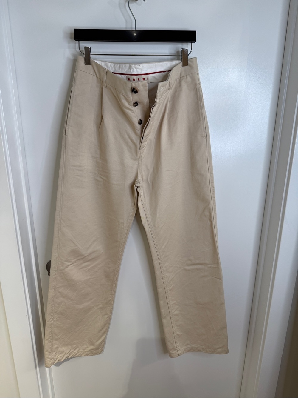 Marni - Beige Cotton wide leg pleated